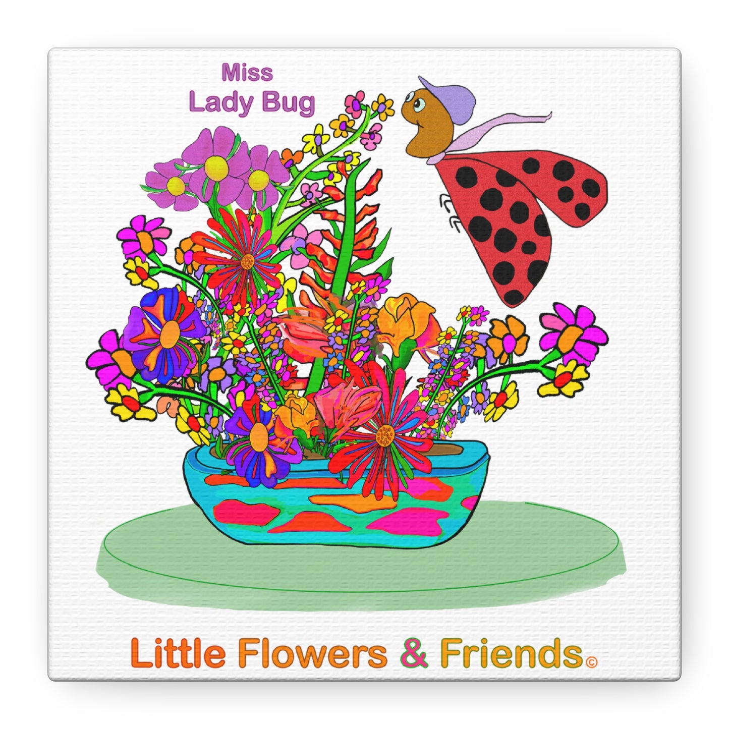 #014W) Miss Lady Bug, Matte Canvas, Stretched, 1.25"