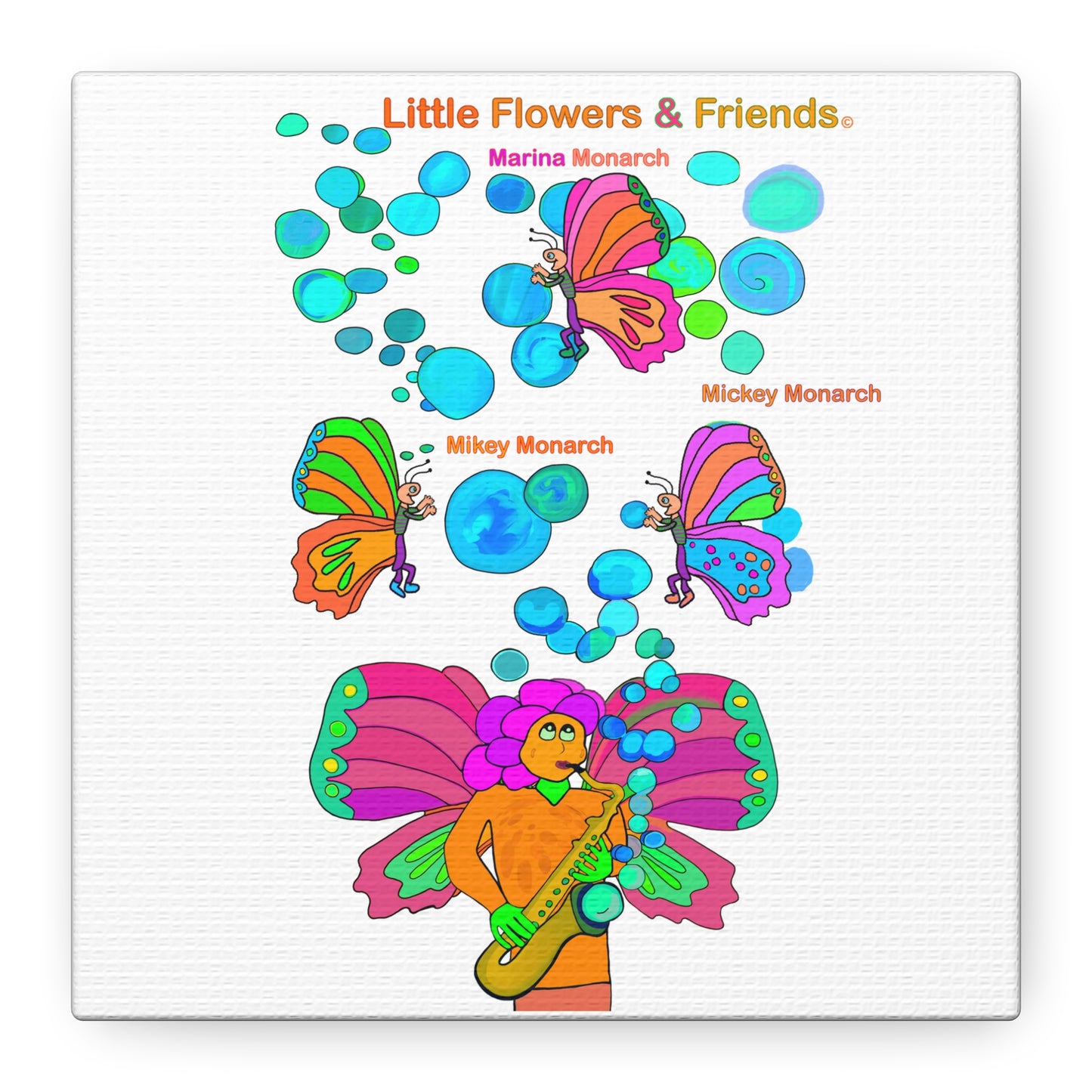 #010W) Monarch Trio, Matte Canvas, Stretched, 1.25"
