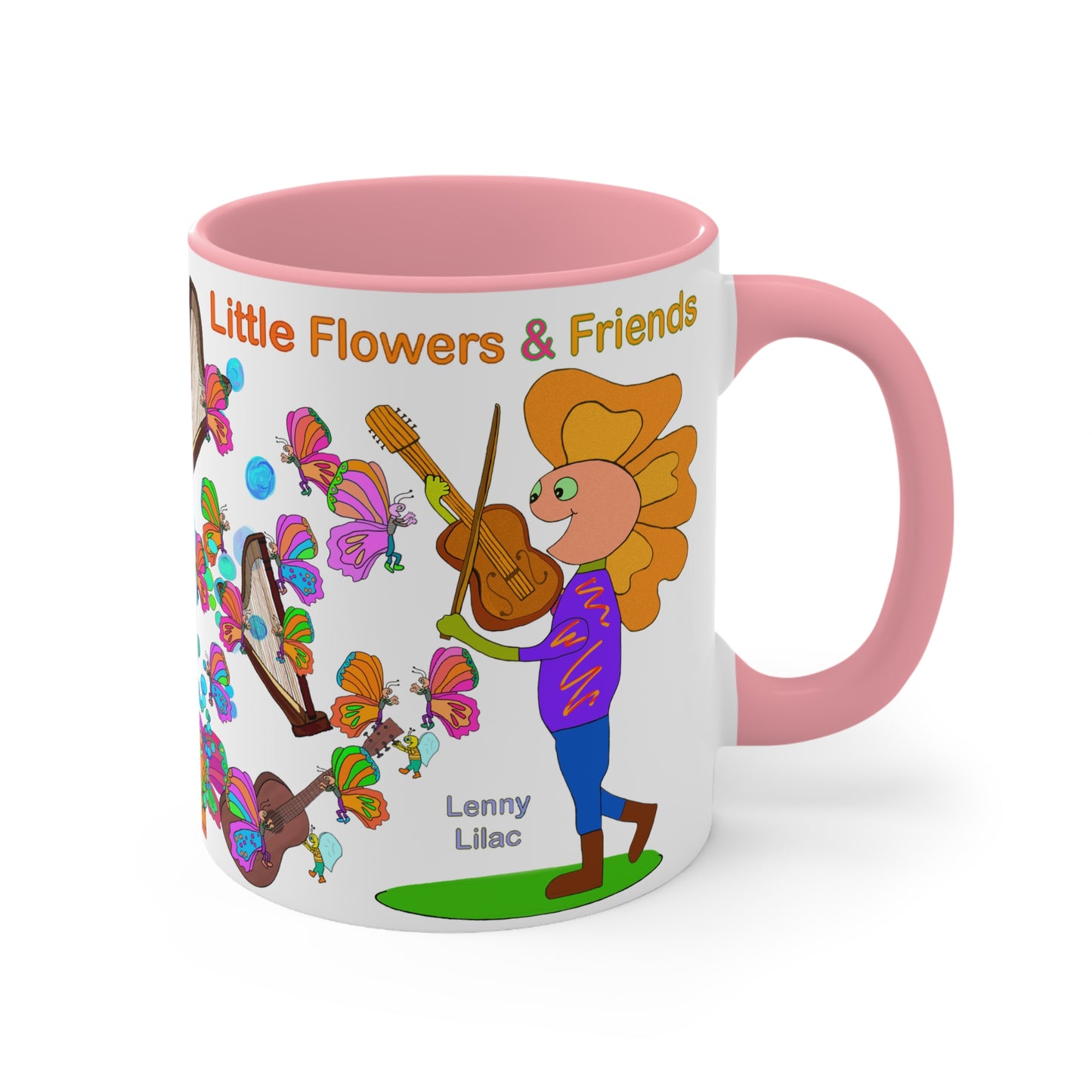 Accent Mug #P012, Pink 11oz