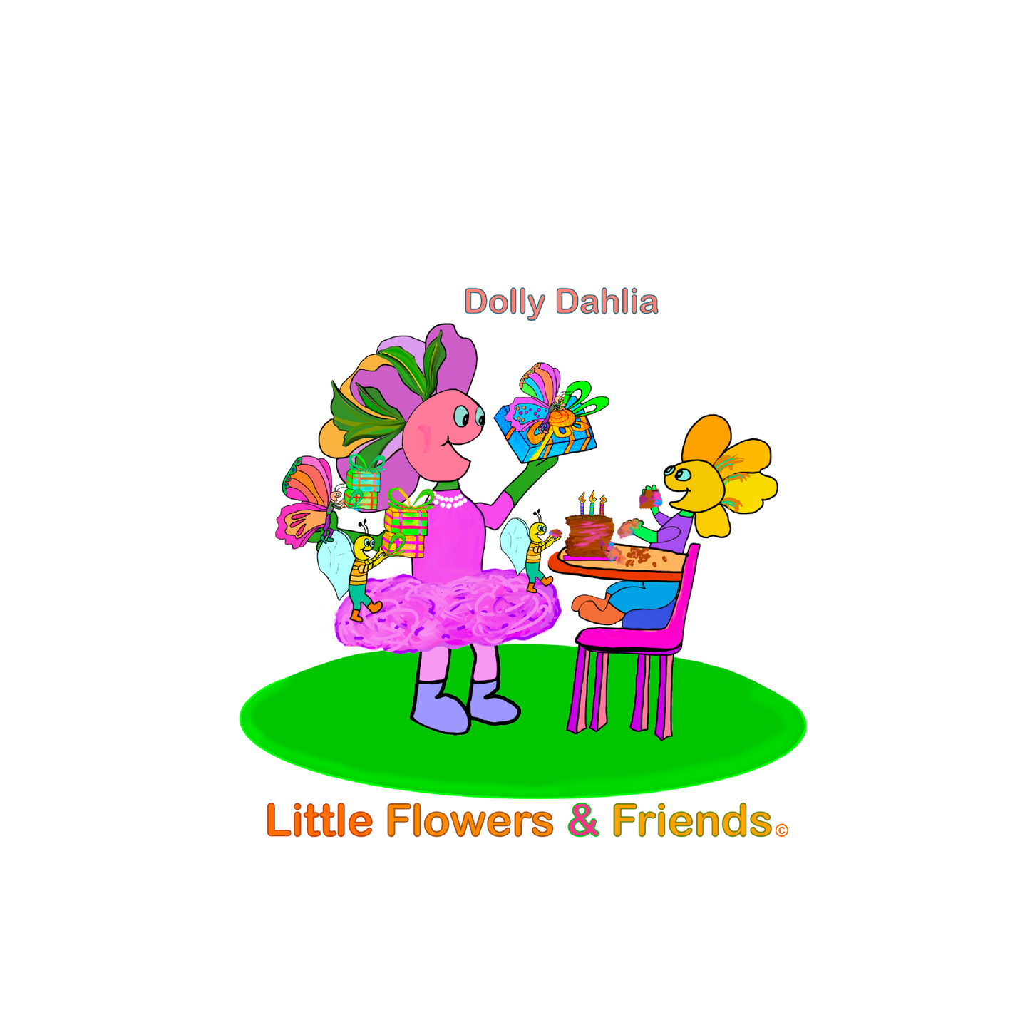 #022B) Dolly Dahlia, Matte Canvas, Stretched, 1.25"