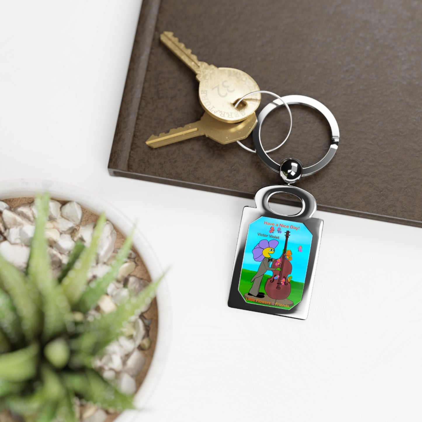 Rectangle Photo Keyring-#040