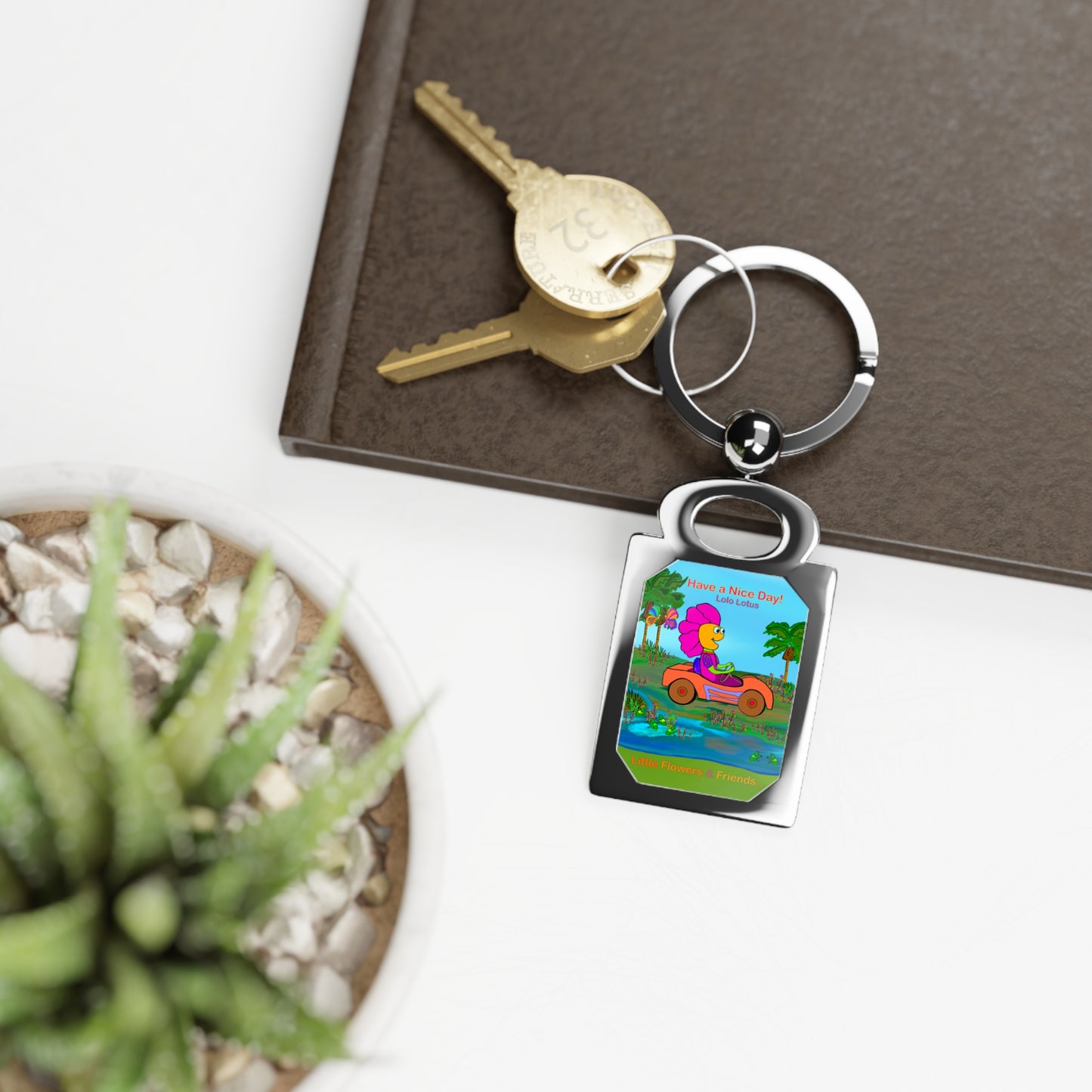Rectangle Photo Keyring-#007
