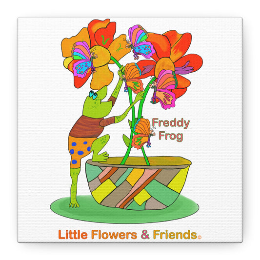 #026W) Freddy Frog, Matte Canvas, Stretched, 1.25"
