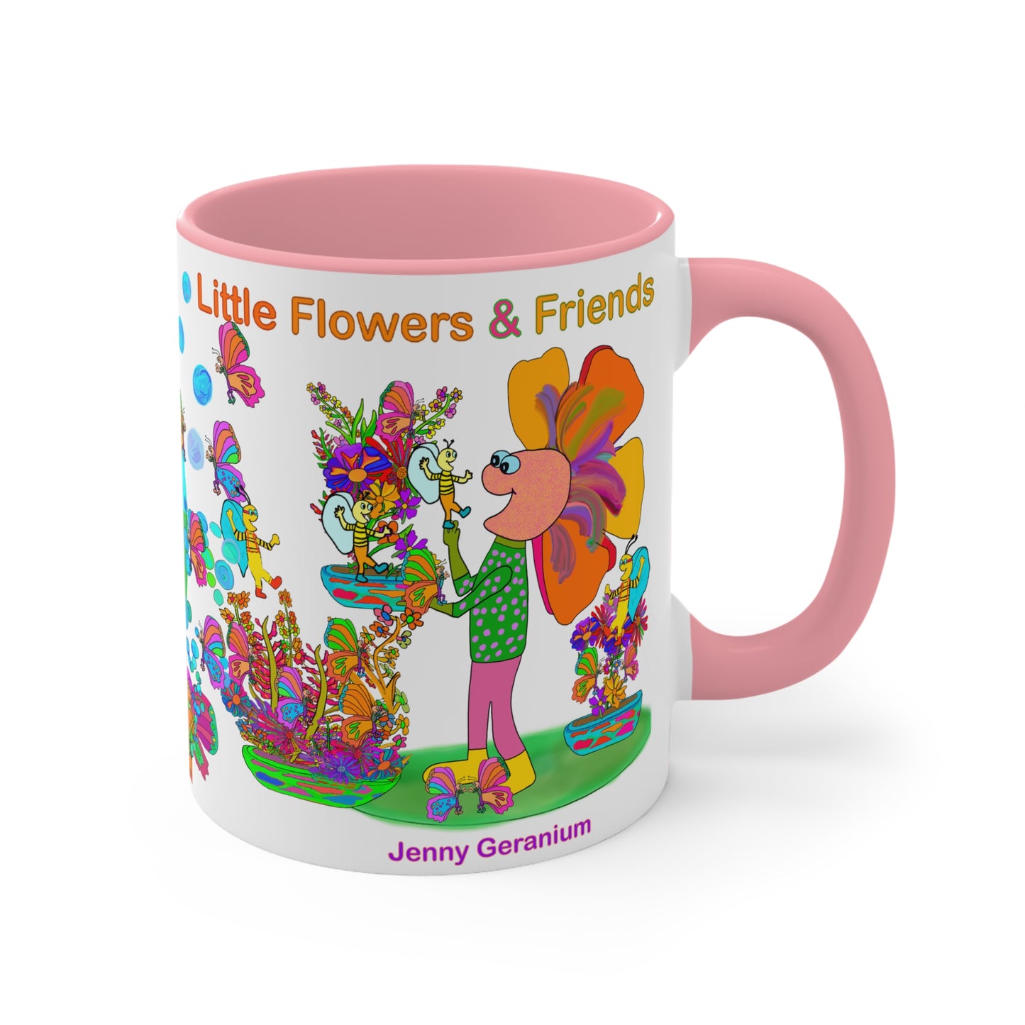 Accent Mug #P011, Pink 11oz