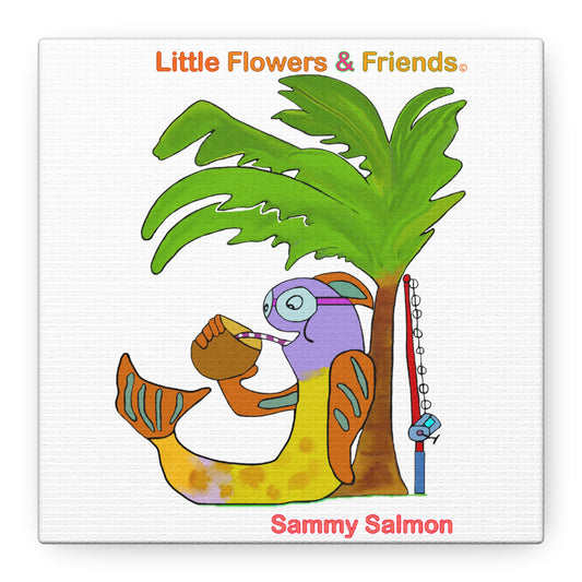 #031W) Sammy Salmon, Matte Canvas, Stretched, 1.25"