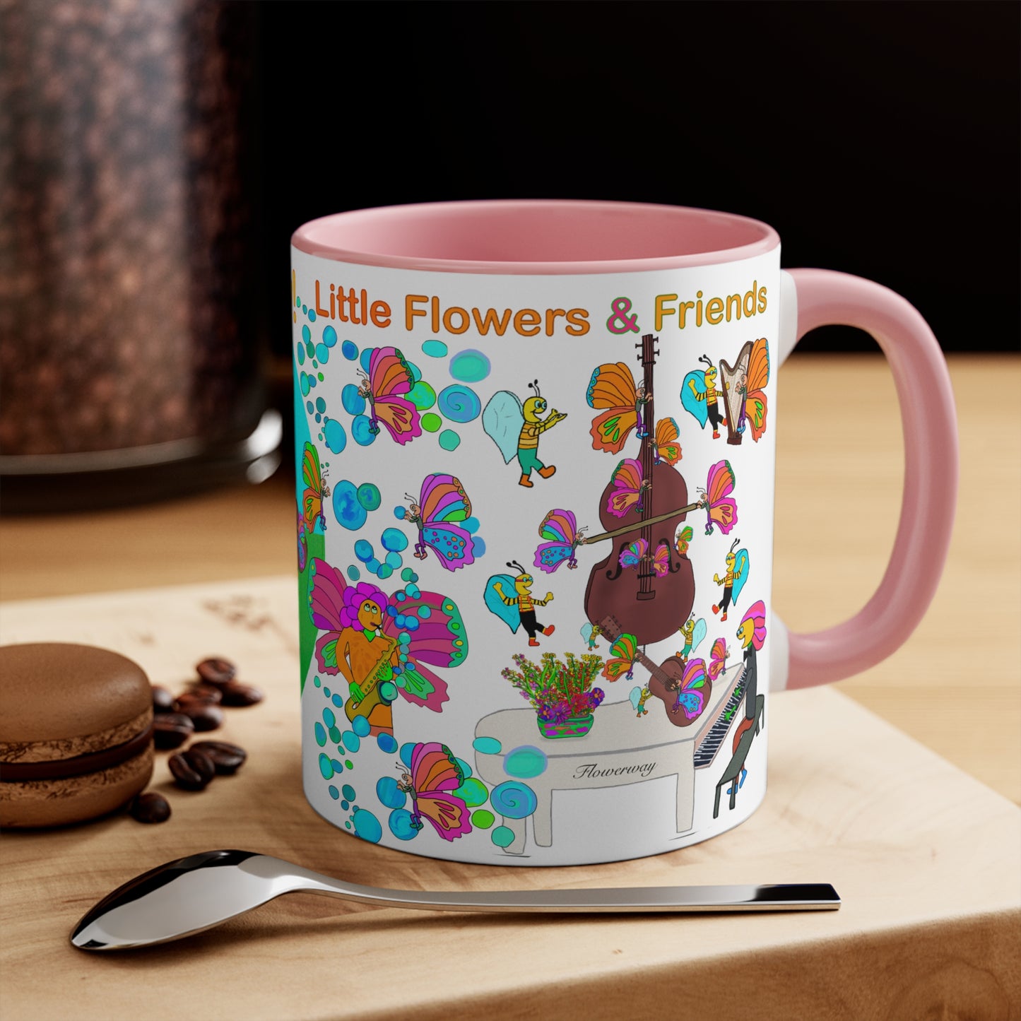 Accent Mug #P033, Pink 11oz