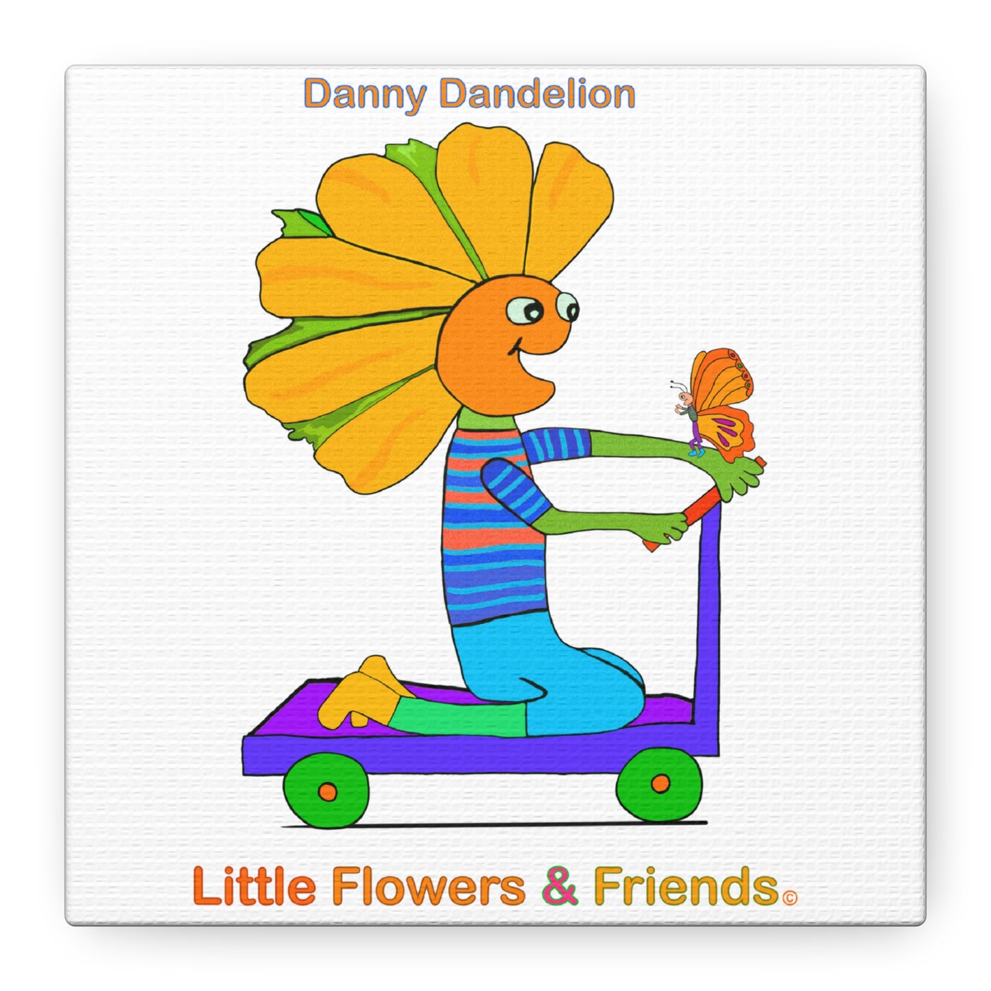 #024W) Danny Dandelion, Matte Canvas, Stretched, 1.25"