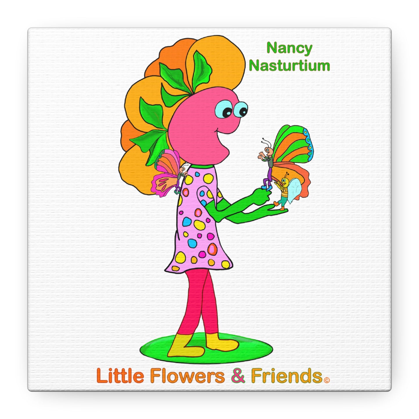 #016W) Nancy Nasturtium , Matte Canvas, Stretched, 1.25"