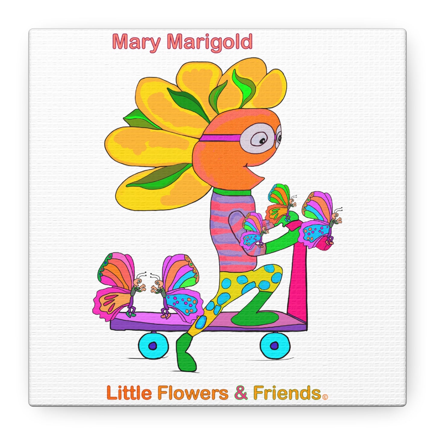 #006W) Mary Marigold, Matte Canvas, Stretched, 1.25"