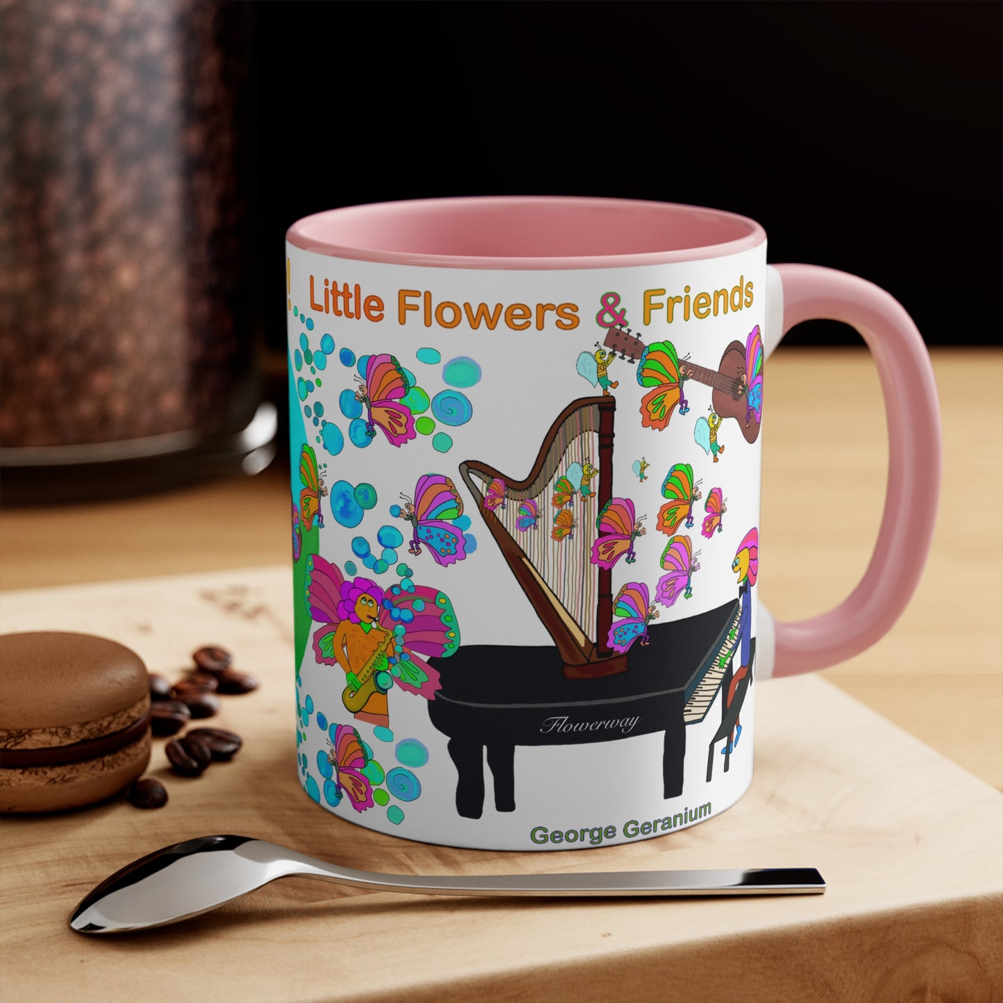Accent Mug #P031, Pink 11oz