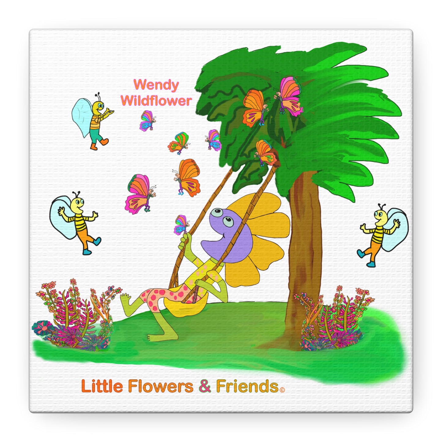 #003W) Wendy Wildflower, Matte Canvas, Stretched, 1.25"