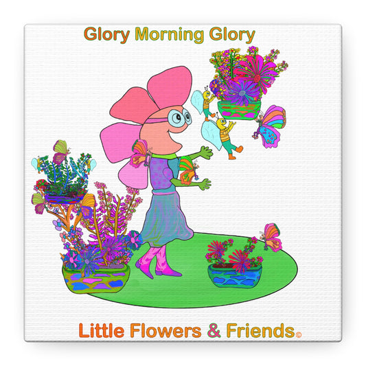 #027W) Glory Morning Glory, Matte Canvas, Stretched, 1.25"