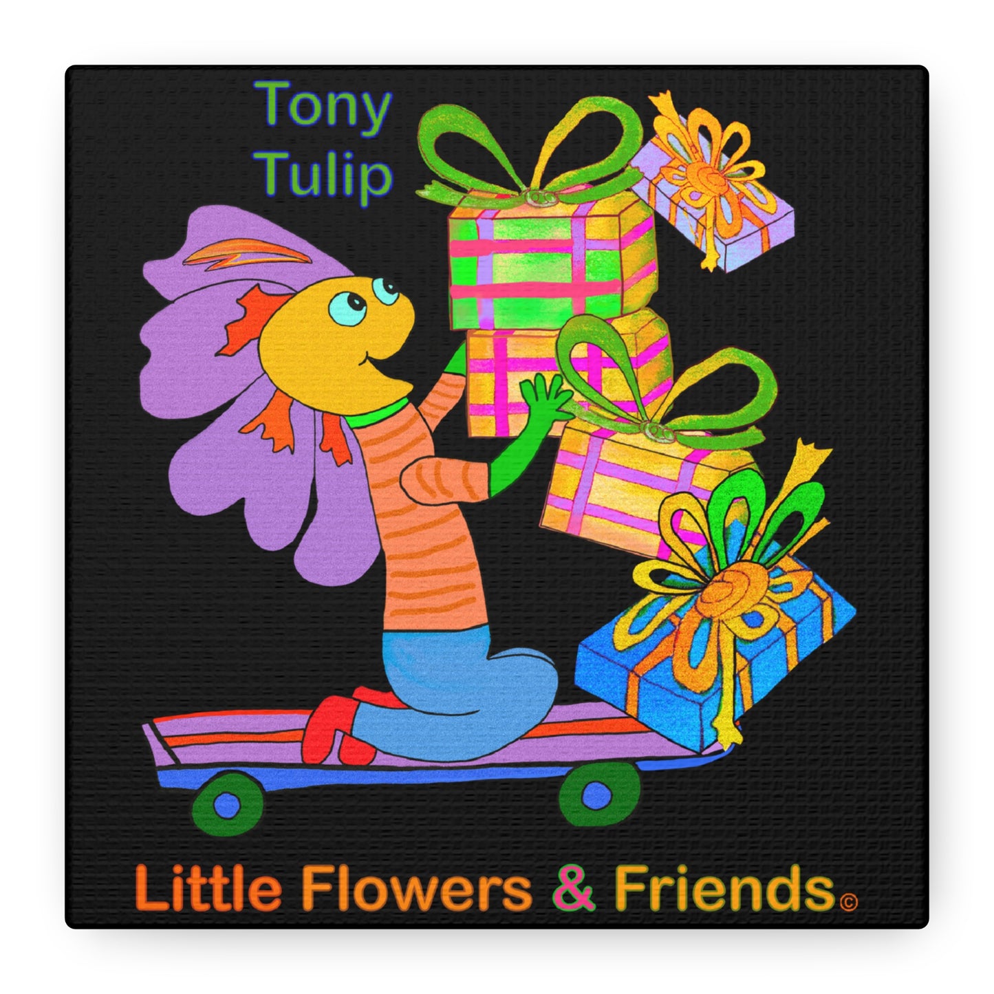 #033B) Tony Tulip, Matte Canvas, Stretched, 1.25"