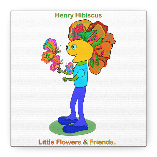#028W) Henry Hibiscus, Matte Canvas, Stretched, 1.25"